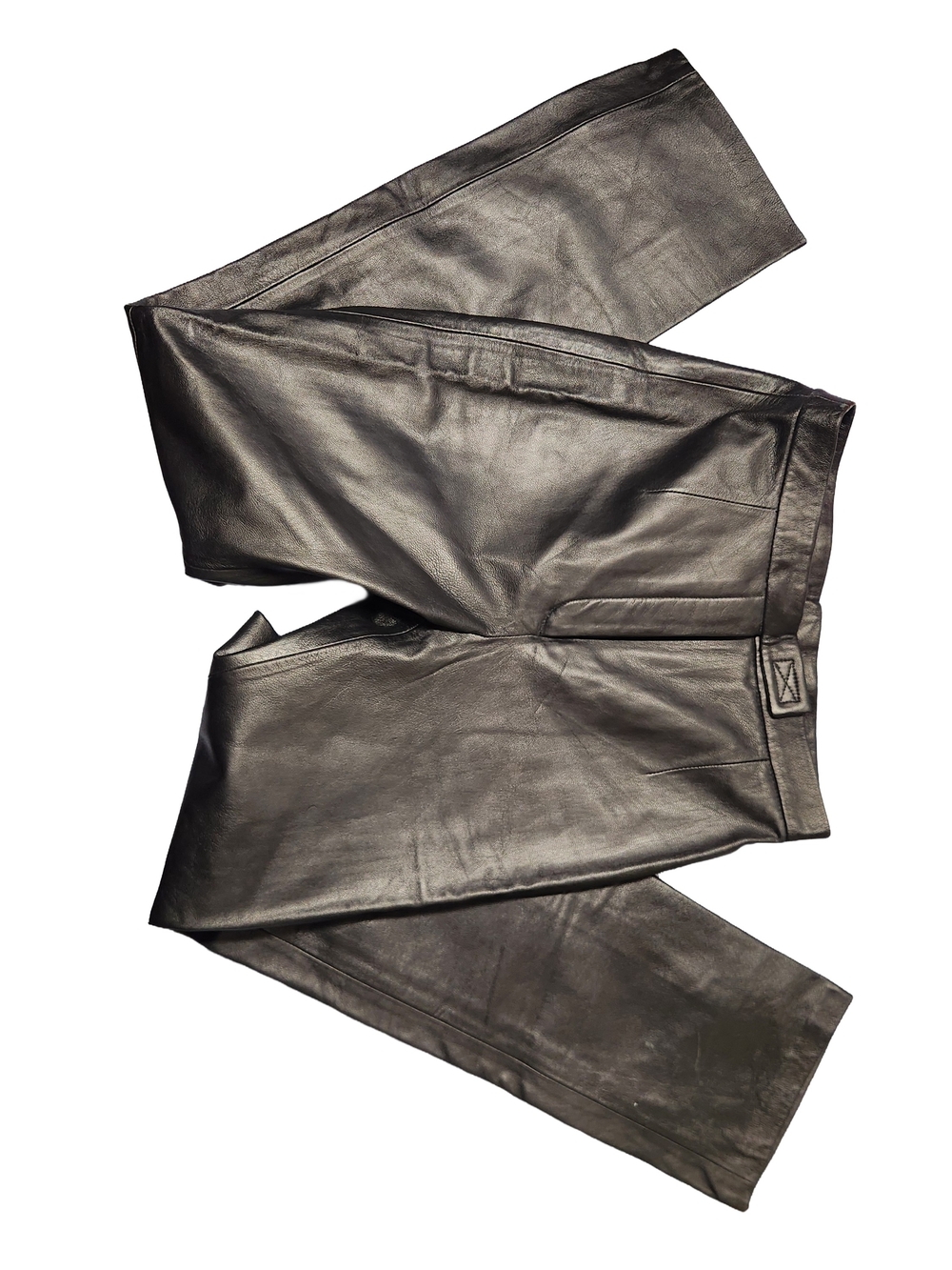 Jacqueline Ferrar Vintage 90s High Waist Black Genuine Leather Pants Size 28